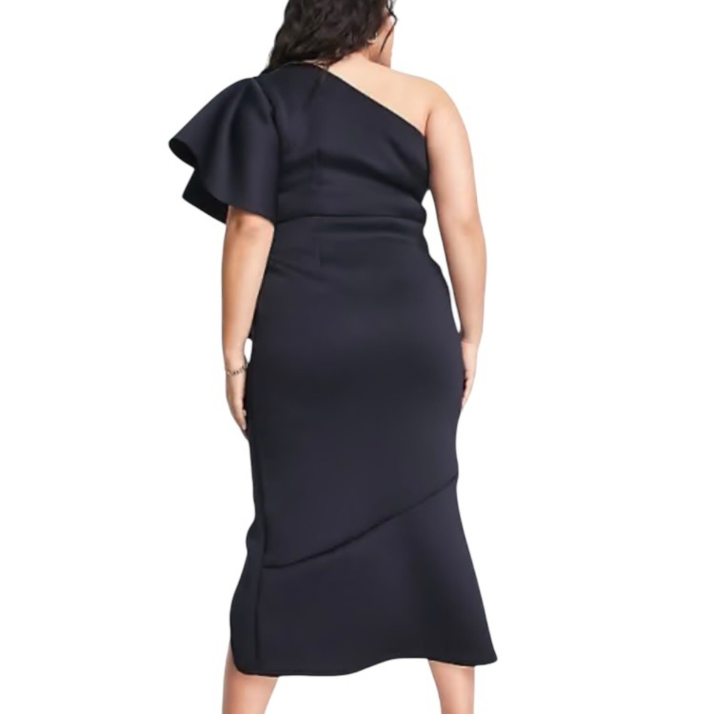 TRUE VIOLET by ASOS Navy One-Shoulder Dress - Picture 3 of 6